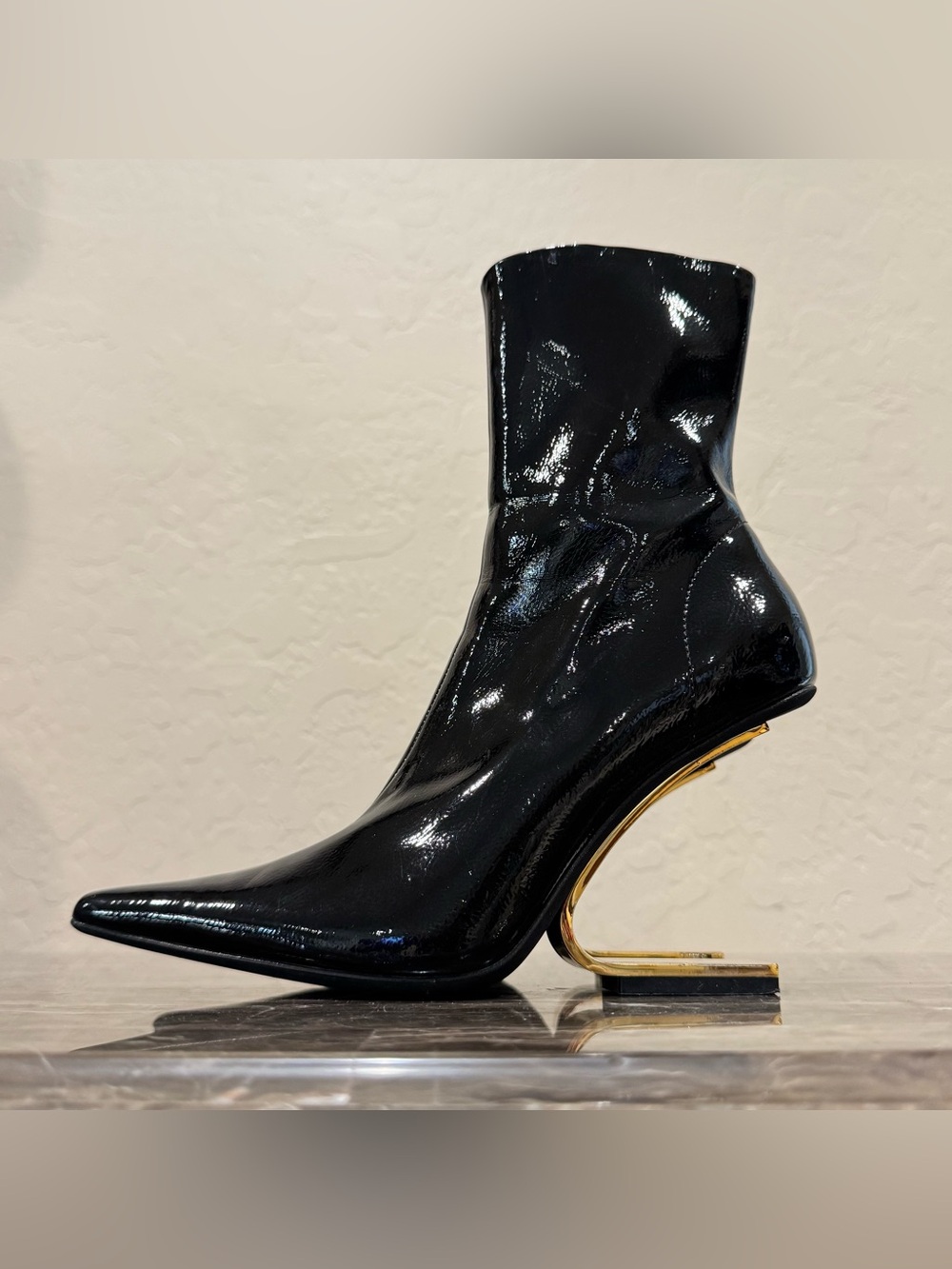 Jeffrey Campbell Compass Patent Finish Point Toe Avant Garde Boots